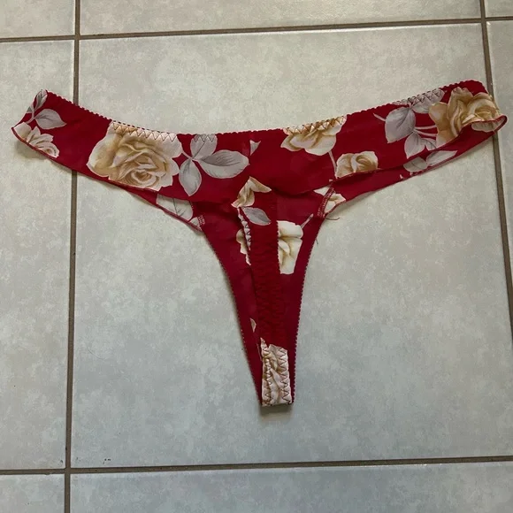 Victoria's Secret red floral print Chemise slip dress/nightgown - Picture 9 of 10